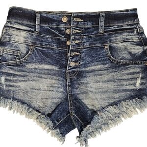 NOBO Blue Jean Shorts with Frayed Hem